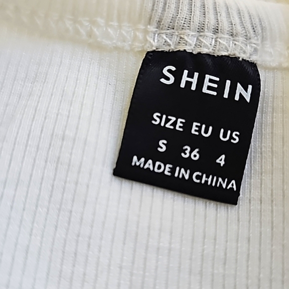 SHEIN Yin & Yang Embroidery Crop Tank & Wave Print Notched Hem Skirt Set Size S - Picture 8 of 13